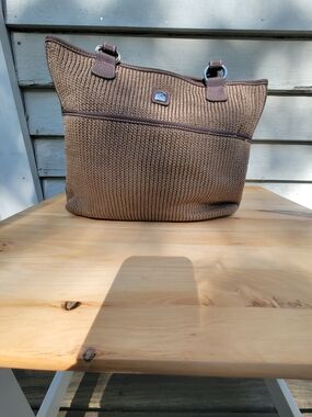 Lina Brown Knit Shoulder Bag